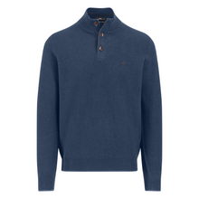 Load image into Gallery viewer, Blue sweater with button details on a white background