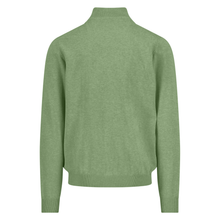 Load image into Gallery viewer, Back view of Fynch Hatton Superfine Cotton 1/2 Zip, in Avocado, with a white background.
