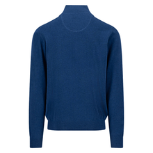 Load image into Gallery viewer, Back view of Fynch Hatton Superfine Cotton 1/2 Zip, in Midnight, with a white background.