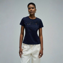 Load image into Gallery viewer, Salsa T-Shirt With Lace Embroidery Detail