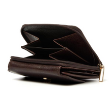 Load image into Gallery viewer, Ladies leather purse in brown colour