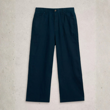 Load image into Gallery viewer, Front of White Stuff Tia Linen Wide Leg Crop Navy