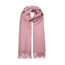 Load image into Gallery viewer, Pink scarf with fringes on a white background