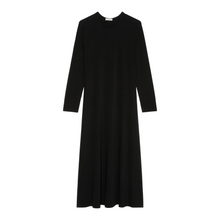Load image into Gallery viewer, marco polo jersey dress in black colour showing front off dress