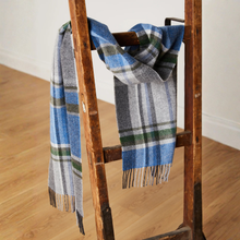 Load image into Gallery viewer, Foxford Blue and Grey Lambswool Scarf