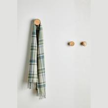 Load image into Gallery viewer, Foxford Green, Turquoise & Cream Tartan Lambswool Scarf