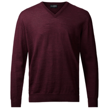 Load image into Gallery viewer, Maroon sweater with a V-neck on a white background