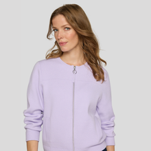 Load image into Gallery viewer, Rabe Soft Lilac Zip Up Cardigan