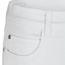Load image into Gallery viewer, Close-up of white pants with a pocket detail on a light gray background