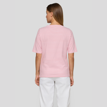 Load image into Gallery viewer, Person wearing a red and white striped shirt on a plain background