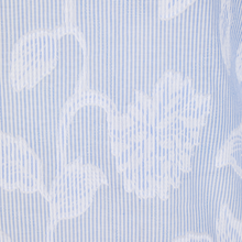 Load image into Gallery viewer, Close-up of a blue and white striped fabric with a subtle pattern.