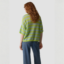Load image into Gallery viewer, Soft Lime & Baby Blue Knitted Jumper by LCMT