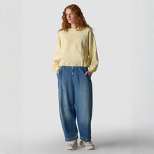 Load image into Gallery viewer, Person wearing a yellow sweatshirt and blue jeans on a white background