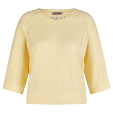 Load image into Gallery viewer, Light yellow sweater with three-quarter sleeves on a white background
