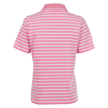 Load image into Gallery viewer, Back view of Soquesto Polo Shirt, in rose, with a white background.