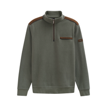 Load image into Gallery viewer, Green sweatshirt with brown accents on a white background