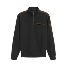 Load image into Gallery viewer, Black pullover with brown accents on a white background