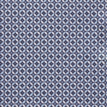 Load image into Gallery viewer, Patterned fabric with blue and white geometric design