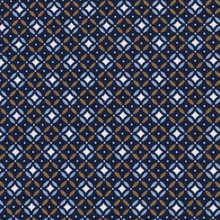 Load image into Gallery viewer, Patterned fabric with geometric design on a blue background