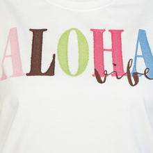 Load image into Gallery viewer, Colorful 'ALOHA wife' text on a white background