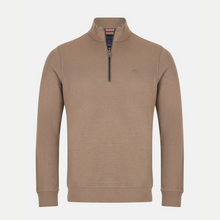 Load image into Gallery viewer, Brown half-zip sweatshirt on a light gray background