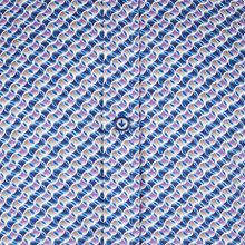 Load image into Gallery viewer, Patterned fabric with blue, purple, and white colors