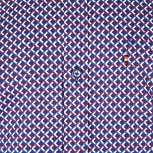 Load image into Gallery viewer, Close-up of a patterned shirt with geometric design