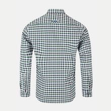 Load image into Gallery viewer, Green and white checkered shirt on a light gray background