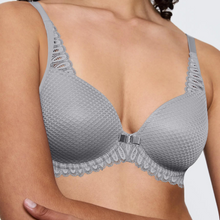 Load image into Gallery viewer, Gray bra with lace details on a neutral background