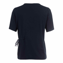 Load image into Gallery viewer, Back of Squesto Navy Top, with a white background.