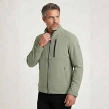 Load image into Gallery viewer, Man in Sage green Jacket with Zip detail