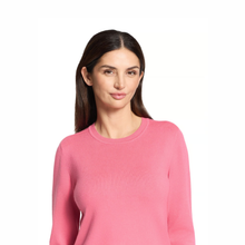 Load image into Gallery viewer, Close up view of Model wearing Betty Barclay Basic Knit Jumper in Fruit Dove, with a white background.