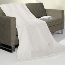 Load image into Gallery viewer, Natural throw over a sofa