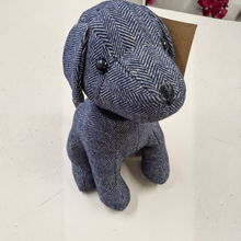Load image into Gallery viewer, Shannon Herringbone Dog Door Stopper | Midnight Blue