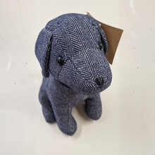 Load image into Gallery viewer, Shannon Herringbone Dog Door Stopper | Midnight Blue