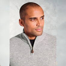 Load image into Gallery viewer, Grey Half Zip Jumper on Model