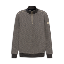 Load image into Gallery viewer, Beige sweater with black collar and cuffs on a white background