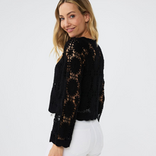 Load image into Gallery viewer, Esqualo Crochet Cardigan | Off White / Black
