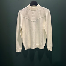 Load image into Gallery viewer, Cream jumper on hanger on grey background