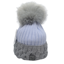 Load image into Gallery viewer, Celina Perfect Hat & Snood | Blue/Grey