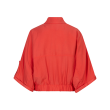 Load image into Gallery viewer, Back view of Esqualo SS Jacket in the colour Chili Red, with a white background.