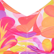 Load image into Gallery viewer, Close up of Pastunette Ruched Front Floral V-Neck Swimsuit