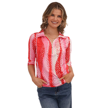 Load image into Gallery viewer, Front of Kate & Pippa Zip Top Pink Mix, with a white background.