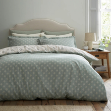 Load image into Gallery viewer, Reverse side of duvet set on bed