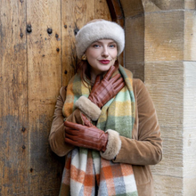 Load image into Gallery viewer, Dents Check Scarf with Tassel End