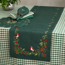 Load image into Gallery viewer, Embriodered Robin Trail Runner Green | 38x180cm