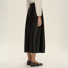 Load image into Gallery viewer, Emme Marella Faux Leather Skirt Chocolate Brown