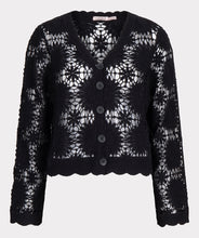 Load image into Gallery viewer, esqualo cardigan in black colour with buttons showing
