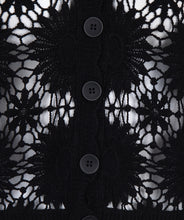 Load image into Gallery viewer, esqualo cardigan in black colour showing buttons on cardigan closeup
