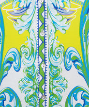 Load image into Gallery viewer, esqualo ocean blouse in print colour closeup with buttons showing
